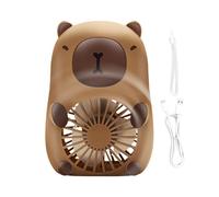 Mini ventilador de mano, ventilador de mano 3 en 1, USB recargable con cordón, ventilador portátil para viajes/verano, regalos para mujeres, fanáticos del bolsillo del capibara, 8 x 6 x 11 cm,