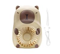 Mini ventilador de mano, ventilador de mano 3 en 1, USB recargable con cordón, ventilador portátil para viajes/verano, regalos para mujeres, fanáticos del bolsillo del capibara, 8 x 6 x 11 cm, blanco