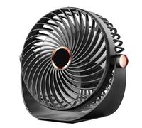 Mini Ventilador de Mesa,5 velocidades Ventilador USB, Ventilador Recargable portátil y ultra silencioso,Rotación de 360° ventilador de escritorio para hogar (Negro-1)