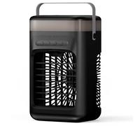 Mini ventilador de refrigeración con doble nebulización USB para dormitorio y escritorio - Negro