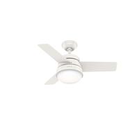 Mini Ventilador de Techo 91CM Finley Blanco Hunter Lámpara Con Control Remoto
