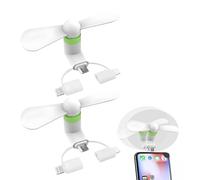 Mini Ventilador de Teléfono, 3 En 1 Tipo C Micro USB Mini Fan Cooler Para Teléfonos Portable Para Ventiladores De Refrigeración De Teléfonos Móviles Android y más (Conector iOS/USB Tipo C/Micro USB)