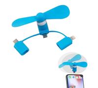 Mini Ventilador de Teléfono, 3 En 1 Tipo C Micro USB Mini Fan Cooler Para Teléfonos Portable Para Ventiladores De Refrigeración De Teléfonos Móviles A-ndroid y más (Conector iOS/USB Tipo C/Micro)