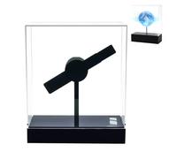 Mini ventilador holograma 3D tipo escritorio de 20 cm, proyector estereoscópico con funda protectora, control de aplicación, resolución 1024 × 1024, ventilador holográfico 3D a simple vista para