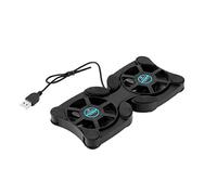 Mini ventilador para portátil doble con puerto USB, almohadilla de enfriamiento para portátiles de 35,6 cm (14")