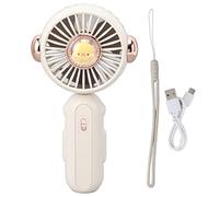 Mini ventilador plegable lindo liviano 900 mAh Ajustable Ventilador de mano de bajo ruido para la salida de viajes de verano ABS 6.6x37.0x1.6in (Blanco)