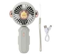 Mini ventilador plegable lindo liviano 900 mAh Ajustable Ventilador de mano de bajo ruido para la salida de viajes de verano ABS 6.6x37.0x1.6in (Verde)