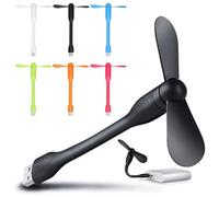 Mini ventilador portátil con cuello ajustable, ideal para llevar a todas partes, funcionamiento silencioso, alimentado por USB-A, compañero de