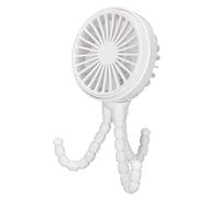 Mini Ventilador Portátil, Mini Ventilador Portátil de Mano, Ventilador de Escritorio Recargable Giratorio de 360° de 3 Velocidades con Trípode Flexible para Oficina, Dormitorio, Camping(Blanco)