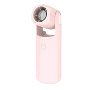 Mini ventilador portátil para mujeres | USB Rechargeable 3000 mAh Battery Foldable Pocket Cooling Device With Digital Display | 5 Speed Adjustable Quiet Bladeless Personal Fan For Makeup Travel
