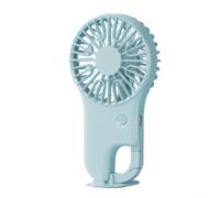 Mini ventilador portátil, ventilador personal recargable por USB, con ajustes de velocidad ajustables, diseño de bolsillo silencioso para el hogar, al aire libre (azul)