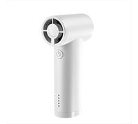 Mini ventilador recargable con pantalla digital, portátil y turbo para exteriores, color blanco