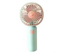Mini ventilador recargable, estilo de dibujos animados, portátil y conveniente para el alivio del clima cálido (verde)