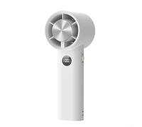 Mini ventilador turbo portátil de mano con pantalla digital y velocidad de viento ajustable, motor sin escobillas, ventilador de refrigeración compacto para refrigeración personal (229 A, blanco)