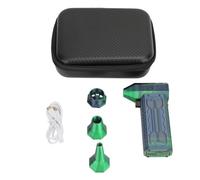 Mini Ventilador Turbo Potente, Ventilador Sin Escobillas, 110000RPM, 3 Velocidades Ajustables, Soplador de Aire Reutilizable Rojo y Negro - Alta Velocidad, Carga Rápida USB C, (Negro Verde)