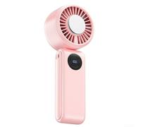 Mini ventilador turbo recargable para viajes de camping o uso diario, tamaño compacto y características innovadoras que lo hacen destacar (rosa)