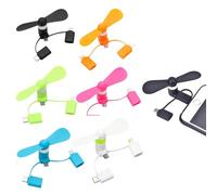 Mini Ventilador USB,3 En 1 Ventiladores De Teléfono Mini Portátil USB,Ventilador Portable Del Teléfono Móvil,para i-Phone/Android/Type-C,6 Piezas (Negro + Blanco + Rosa + Azul + Naranja + Verde)