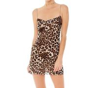 Mini Vestido Sexy Sin Mangas Estampado Leopardo Malla Transparente Playa Sin Espalda Abertura Elástico Verano Club Noche Fiesta Cóctel Festivo Elegante Encubrimiento Bikini