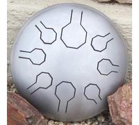 Mini-Vibe de acero inoxidable - Natural - 25,4 cm - 8 notas en escala"Galaxy" - Handpan/Steel Pan/Steel Tongue Drum