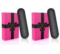 Mini vibrador de balas recargable Huevo Impermeable Masaje portátil de tamaño pequeño para parejas Vibradores de viaje Punto G vibradoresmujer sexual clítoris Juguetes (Paquete de 2)