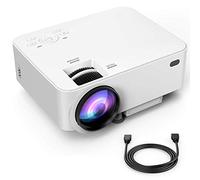 Mini Video Projector Portable Projector Supports 1080P LCD Multimedia Home Theater Supports HDMI USB SD Card Vga AV for Home Theater TV Laptop Games Smartphone(White)