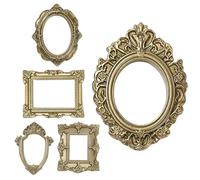 Mini Vintage Picture Frames | 5 Pieces Gold Antique Photography Decor Galley Wall Christmas Display,for Crafts Table Jewelry Projects, Bronze Gold