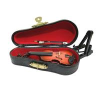 Mini violín de 3, 2 Pulgadas, Figura de violín diminuta Realista con Soporte y Estuche, Accesorios de Madera para casa de muñecas en Miniatura, diminuto, Accesorios para casa de muñecas en