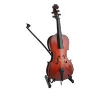 Mini Violonchelo Musical de Madera, con Efecto Decorativo, Muy Detallado, con Soporte, Lazo y Estuche para Exhibici¨®n en el dormitorio.