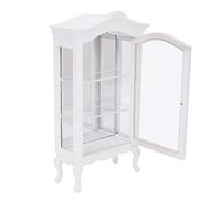 Mini Vitrina de Casa de Muñecas de Madera Blanca Tres Capas para Muñecas 1:12