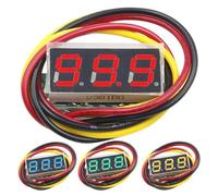 Mini voltímetro digital LED de 1 a 10 piezas, 0-100 V, 0,28 pulgadas, 3 cables, 12 V, 24 V, 48 V, medidor de voltaje, probador, pantalla LED(Red,2pcs)