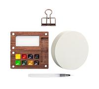 Mini Watercolor Kit - Pintura ligera para viviendas de viaje | Accesorios de dibujo creativos con pincel recargable, pequeña almohadilla para bocetos y herramientas para obras de arte en cualquier