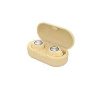 Mini Wireless Bluetooth 5.0 In-Ear Headphones Stereo Hi-Fi Noise Cancelling Headphones with Charging Stand (Yellow)