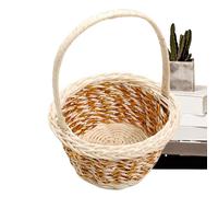 Mini Woven Basket - Rustic Photography Prop, Miniature Imitation Rattan Finish, 10x6x13cm Compact Size + Integrated Handle, Durable PE Polymer Weave- For Nursery & Bedroom Decor