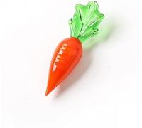 Mini zanahoria, vegetales, frutas y frutas hechas a mano, adornos de vidrio soplado a mano, figura de verduras en miniatura, decoración de escritorio, lindos y pequeños regalos coleccionables, figuras