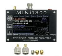 Mini1300 Analizador de antena Analizador de red vectorial, probador de antena, medidor de antena, 0.1-1300 MHz HF VHF UHF con pantalla LCD de 4.3 pulgadas, impedancia de 50 ohmios, conector UHF tipo N