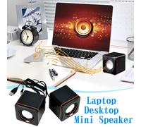 Minialtavoces USB con cable de 3,5 mm, 6x6x6 cm, con control de volumen.
