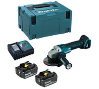 Miniamoladora 18V 125mm con 2 baterías 4Ah y maletín Makita DGA504RMJ