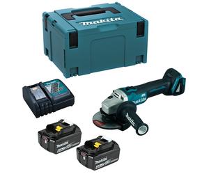 Miniamoladora 125 mm Makita DGA504RMJ | 18V Brushless + ADT + Anti-Restart | 2x 4,0Ah + DC18RC + Makpac 3