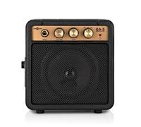 Miniamplificador de Guitarra de Gear4music, Negro | Ampli Portátil a Batería con Overdrive, Altavoz Potente de 4 Pulgadas, Salida de Auriculares, Compacto para Viajar