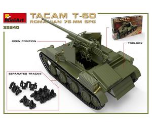 MINIART 1/35 KIT TANQUE RUMANO 76 MM SPG TACAM T 60 MODELO INTERIOR
