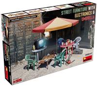 Miniart 1:35 - Street Furniture w/electronics & Umbr
