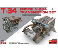 MINIART 35205 MAQUETA MILITAR MOTOR T-34 V-2-34 CON JUEGO DE TRANSMISIÓN