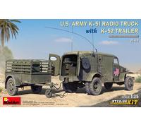 Miniart - camion radio k51 dell'esercito americano con rimorchio 1/35 - miniart 35418