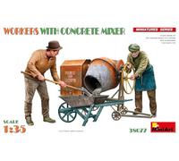 Miniart 38077 Juego de Figuras a Escala 1:35 obrero de la construcción con batidora (2) - reproducción Fiel, modelismo, Kit de plástico, Manualidades, Hobby, encolado, modelismo, Montaje