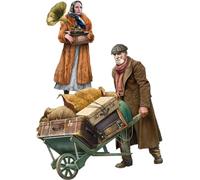 Miniart 38089 Figuras Escala 1:35 Comerciantes viajeros con Equipaje (2) - reproducción Fiel, modelismo, Kit plástico, Manualidades, Hobby, Pegar, maquetas, ensamblar, sin Pintar