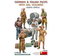 Miniart 49018 Juego de Figuras Escala 1:48 Pilotos alemanes/Italianos (6) N.A. - reproducción Fiel, modelismo, Kit de plástico, Manualidades, Hobby, Pegar, modelismo
