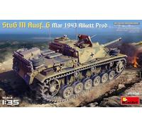 MiniArt MIN35336 1:35-StuG III Ausf G Mar 1943 Alkett Prod Scale Model Kit, moldeado color