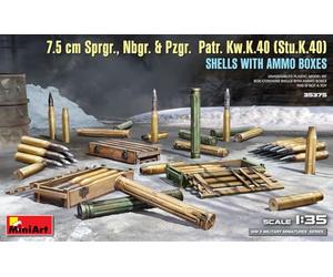 MiniArt MIN35375 1:35-7.5 cm Sprgr Nbgr,Pzgr,Patr,Kw.K.40 Shells, sin pintar