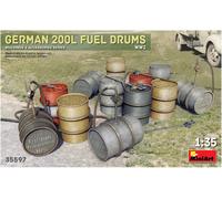 Miniart MIN35597 German 200L Fuel Drum Set WW2 Plastic Model kit, Various