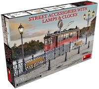 MiniArt Accesorios de calle con lámparas y relojes